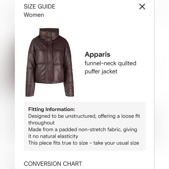 Apparis Jemma Puffer Jacket in Cocoa Womens Size XL - Picture 6 of 10